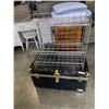 Image 1 : VINTAGE METAL SHIPPING TRUNK AND WIRE ORGANIZER