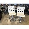 Image 1 : 2 ROLLING WHITE IKEA OFFICE CHAIRS