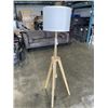 Image 1 : FLOOR LAMP WITH WOODEN TRIPOD BASE
