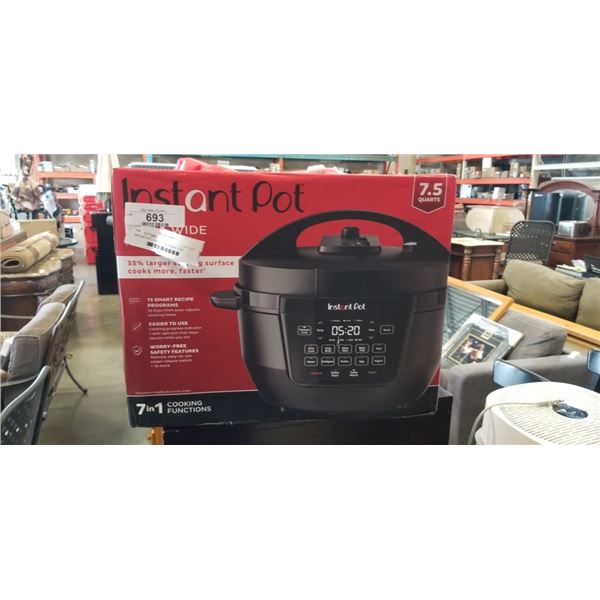 INSTANT POT 7-IN-1 DUO WIDE BASE 7.5QT ELECTRIC PRESSURE COOKER - TESTED WORKING, RETAIL $229