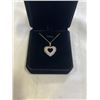 Image 1 : NEW 18K GOLD PLATED 24.0MM SIMULATED DIAMOND (CZ) HEART NECKLACE, CHAIN 18" LONG