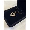 Image 3 : NEW 18K GOLD PLATED 24.0MM SIMULATED DIAMOND (CZ) HEART NECKLACE, CHAIN 18" LONG