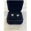 Image 2 : NEW S925 2.0CT EACH SIMULATED DIAMOND (CZ) STUD EARRINGS, MOUNTED IN 925 STERLING SILVER W/ WHITE GO