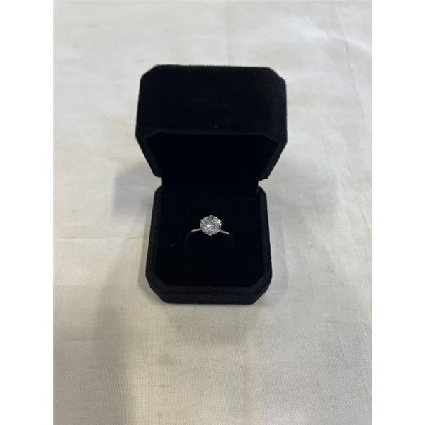 NEW S925 2.0CT SIMULATED DIAMOND (CZ) SOLITAIRE RING, SIZE 7, MOUNTED IN 925 STERLING SILVER W/ WHIT