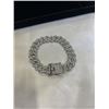 Image 3 : NEW PLATIUM PLATED 14.0MM SIMULATED DIAMOND (CZ) ICED OUT CUBAN LINK BRACELET, 8" LONG
