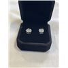 Image 3 : NEW S925 2.0CT EACH MOISSANITE STUD EARRINGS, MOUNTED IN 925 STERLING SILVER W/ WHITE GOLD OVERLAY D