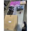 Image 1 : TRAY OF AMAZON OVERSTOCK INCLUDING ADWAITA SHOWER CURTAINS, LANWANDENG DOOR KNOBS, TINFOIL BLACK PLA