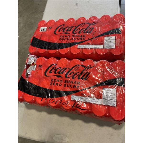 2 32PACKS OF COCA COLA ZERO SUGAR