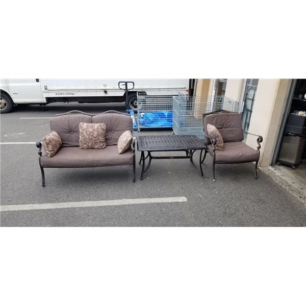 3PC MARTHA LIVING PATIO SET - CHAIR, LOVE SEAT, AND TABLE