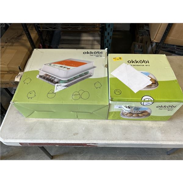 NEW OKKOBI EGG INCUBATOR OBI-36 AND OKKOBI EGG INCUBATOR M12