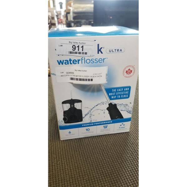 WATERPIK ULTRA WATER FLOSSER, BLACK/ SATIN SILVER - TESTED WORKING, RETAIL $84