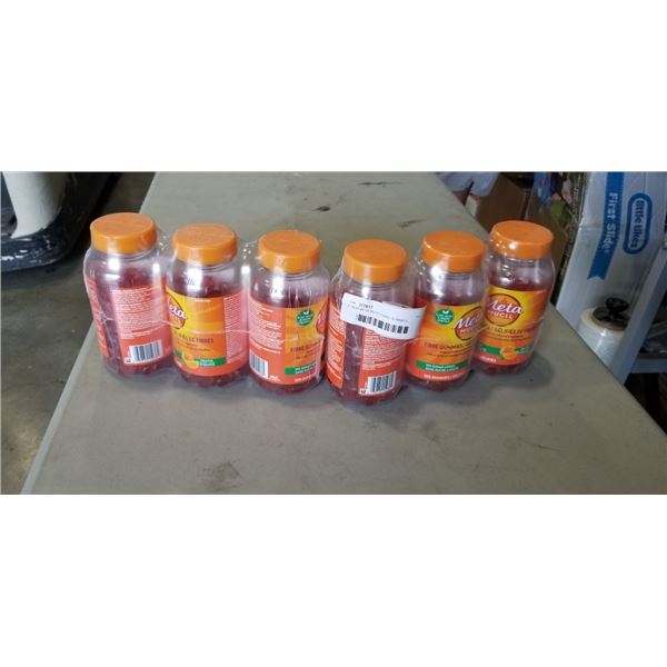 6 NEW META MUCIL FIBRE GUMMIES CONTAINERS. 105 GUMMIES PER CONTAINER