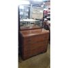 Image 1 : ANTIQUE WATERFALL 3 DRAWER DRESSER WITH MIRROR