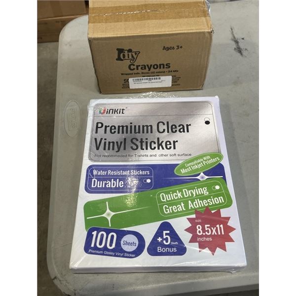 NEW IDIY CRAVONS WRAPPED INDV BOXES (12 COLORS) - 24 KITS AND VINKIT PREMIUM CLEAR VINYL STICKER