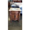 Image 1 : SINGLE VANITY WITH STONE TOP AND BRASS TAPS, 28 INCH