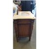 Image 4 : SINGLE VANITY WITH STONE TOP AND BRASS TAPS, 28 INCH
