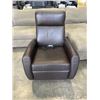 Image 1 : BROWN LEATHER POWER RECLINER