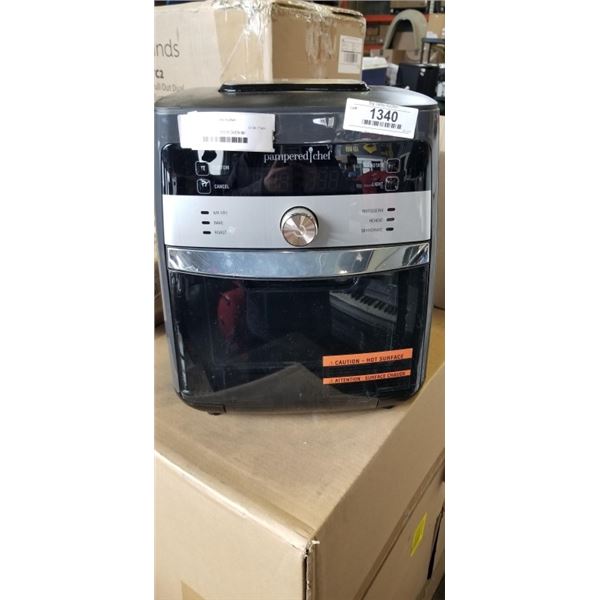 PAMPERED CHEF AIR FRYER OVEN W/ ACCESSORIES - WORKING