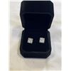 Image 1 : NEW S925 2.5CT EACH PIRNCESS CUT SIMULATED DIAMOND (CZ) STUD EARRINGS, MOUNTED IN 925 STERLING SILVE