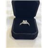 Image 2 : NEW S925 1.0CT PRINCESS CUT SIMULATED DIAMOND (CZ) HALO TWIST RING, SIZE 7, MOUNTED IN 925 STERLING 