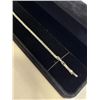 Image 2 : NEW PLATINUM PLATED 2.5MM PRINCESS CUT SIMULATED DIAMOND (CZ) TENNIS BRACELET, 7-8" LONG