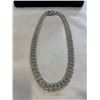 Image 2 : NEW PLATINUM PLATED 14.0MM SMULATED DIAMOND (CZ) ICED OUT CUBAN LINK NECKLACE 20" LONG