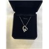 Image 1 : NEW S925 0.5CT SIMULATED DIAMOND (CZ) HEART NECKLACE, 16-18" LONG MOUNTED IN 925 STERLING SILVER W/ 
