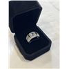 Image 2 : NEW S925 1.0CT SIMULATED DIAMOND (CZ) MANS RING, RESIZEABLE, MOUNTED IN 925 STERLING SILVER W/ WHITE