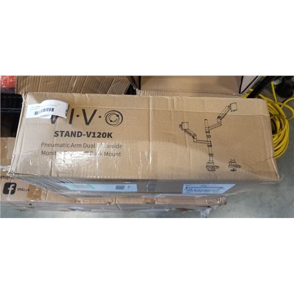 VIVO PNEUMATIC ARM DUAL ULTRAWIDE MONITOR EXTRA TALL DESK MOUNT
