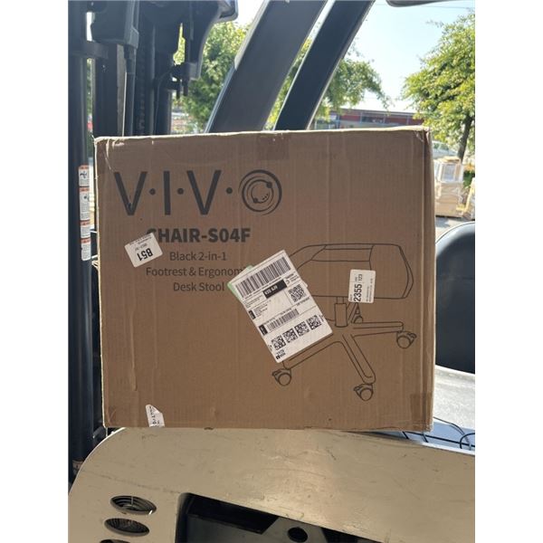 VIVO BLACK 2 IN 1 FOOTREST & ERGONOMIC DESK STOOL