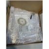 Image 6 : TRAY OF PARTY SUPPLIES INCLUDING COLORED ENVELOPES, ACRYLIC CUPCAKE STANDS, GUEST BOOKS, THANK YOU L