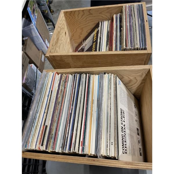 2 ROLLING CRATES OF ASSORTED VINTAGE RECORDS