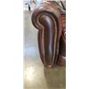 Image 3 : BROWN LEATHER SOFA WITH BRASS NAILHEAD