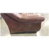 Image 5 : BROWN LEATHER SOFA WITH BRASS NAILHEAD