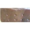 Image 7 : BROWN LEATHER SOFA WITH BRASS NAILHEAD