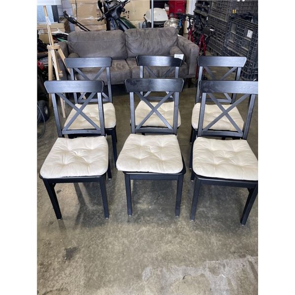 6 IKEA INGOLF DINING CHAIRS