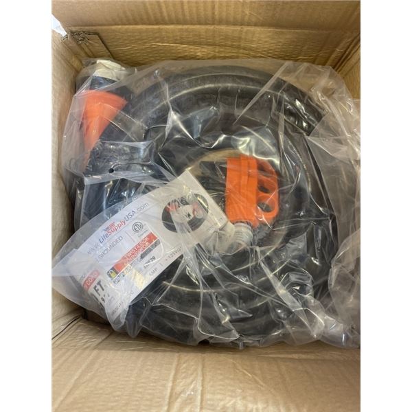 NEW 50 AMP RV CORD. 30FT LONG. BLACK. 6AWG/3C +8AWG/1C