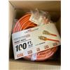 Image 1 : NEW HEAVY DUTY LIGHTED 100FT ORANGE EXTENSION CORD. 10AWG/3C