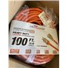 Image 2 : NEW HEAVY DUTY LIGHTED 100FT ORANGE EXTENSION CORD. 10AWG/3C