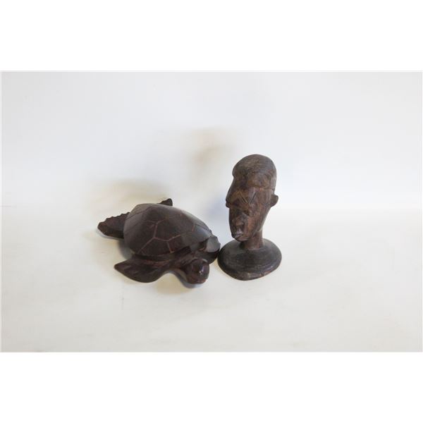 HAND CARVED EBONY WOOD DECOR TURTLE