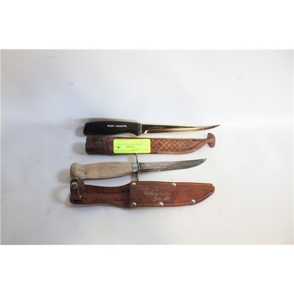 1 NORMARK FILLET KNIFE AND 1 SWEDEN