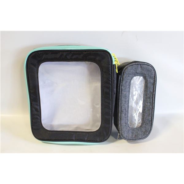 LUG CLEAR TOP ZIP TRAVEL TOILETRY BAGS- ASSORTED