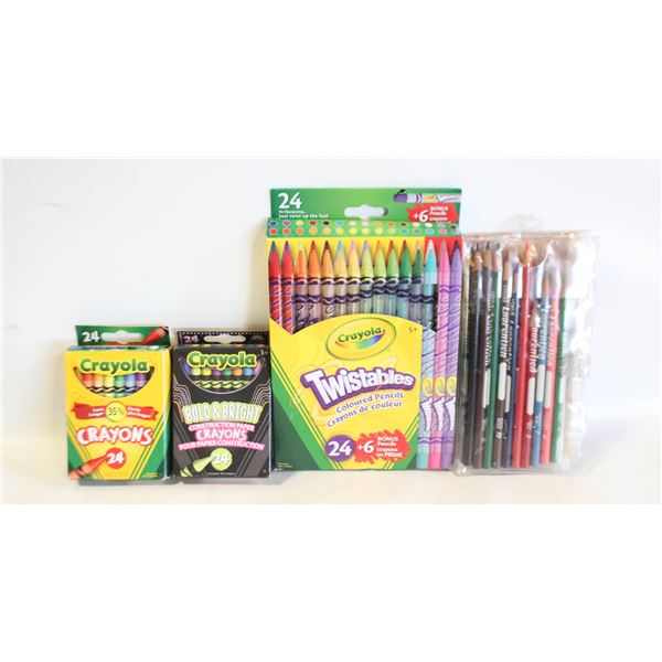 COLORING SUPPLIES- BOX LOT ASSORTED