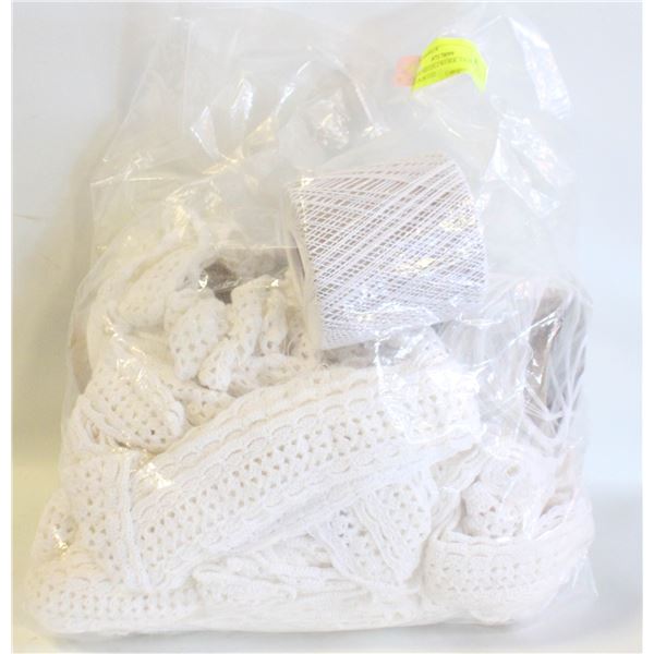 COTTON NEEDLEWORK TRIM- BOX LOT ASSORTED