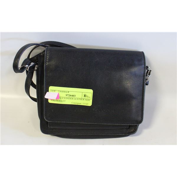 DEREK ALEXANDER LEATHER SIDE BAG/WALLET