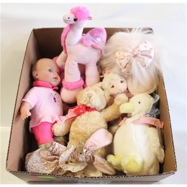 STUFFED/PLUSH ANIMALS- BOX LOT ASSORTED