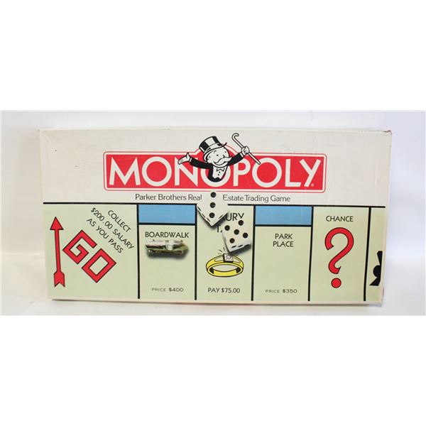1984 PARKER BROS "MONOPOLY" BOARD GAME