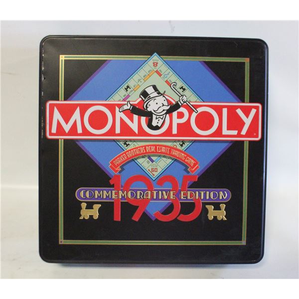 1985 MONOPOLY COMMEMORATIVE EDITION IN METAL TIN