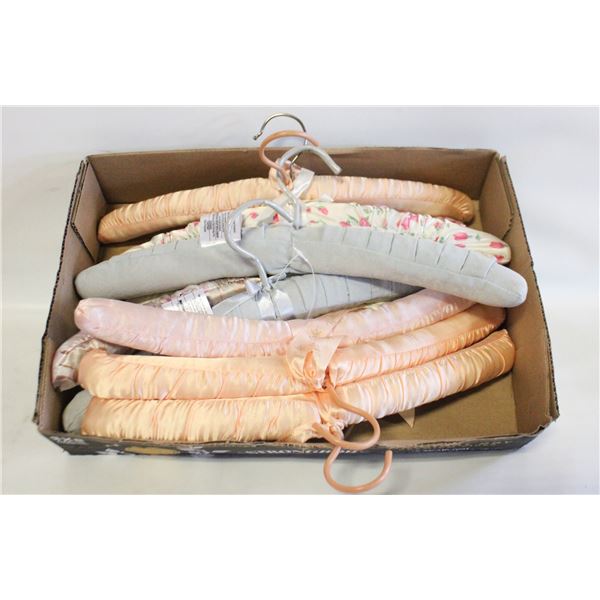 SATIN HANGERS- BOX LOT ASSORTED