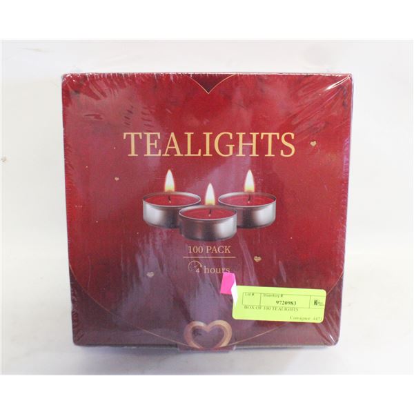 BOX OF 100 TEALIGHTS
